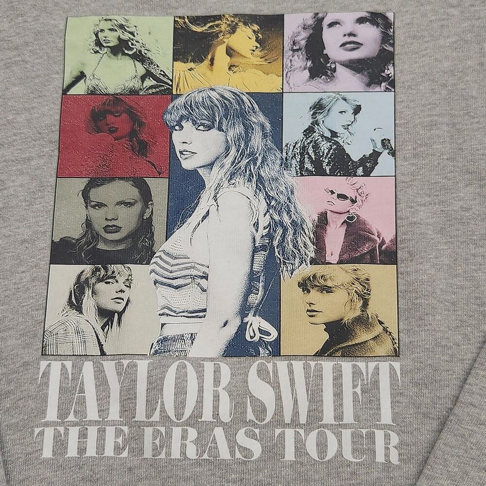 Taylor Swift-Eras Tour-Gray Sweatshirt-Crewneck-Pop Art Graphic-Bella/Canvas-S